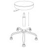 Buy cheap Swivel High ESD PU Leather Antsiatic Round Stool With Footrest from wholesalers