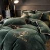 Buy cheap Customized Solid Milk Velvet Embroidery Bedding Set Thickened Warm Flannel Four Piece Set from wholesalers