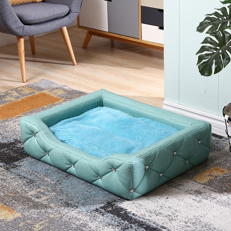 dark green dog bed