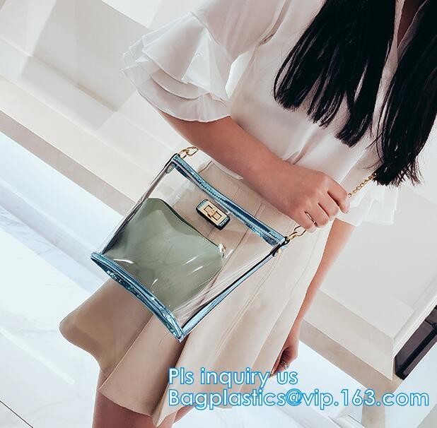 Waterproof Promotional Clear Tote Pvc Handle Shopping Bag, PVC Mat Waterproof Reusable Tote Shopping Bags, Summer Soft P