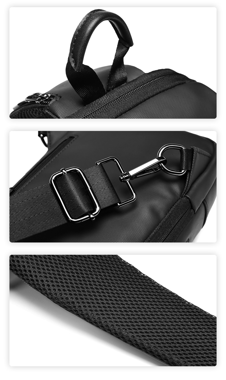 Customizable Cross Body Mens Sling Bag Multi Compartment Daily Used