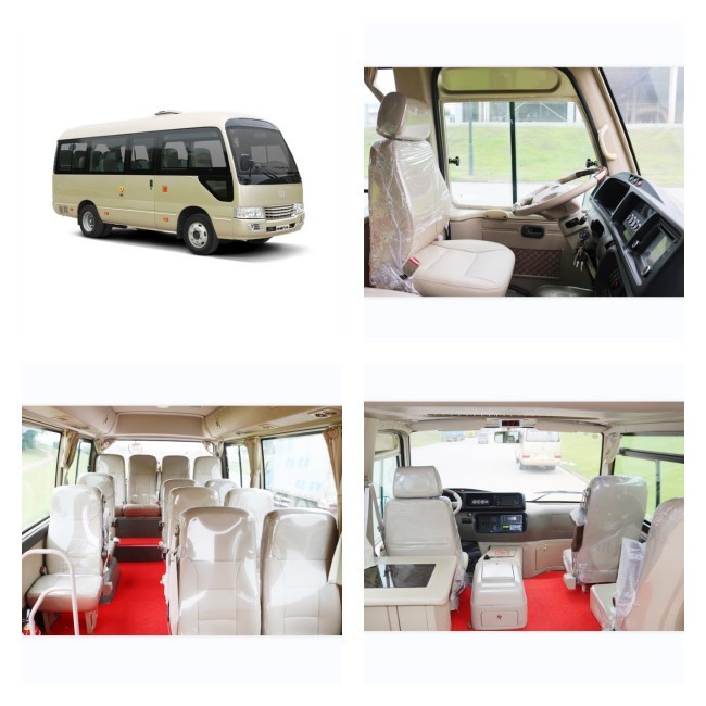 19 Seats Cummins Diesel Engine Coaster Buses 6m with Leaf Spring Front Engine