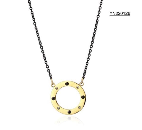 Buy cheap Black Chain Stainless Steel Fashion Necklaces Round Wheel Necklace For Men from wholesalers