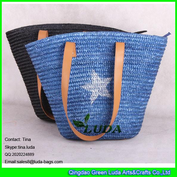 Buy cheap LUDA painted star wheat straw tote handbag from wholesalers