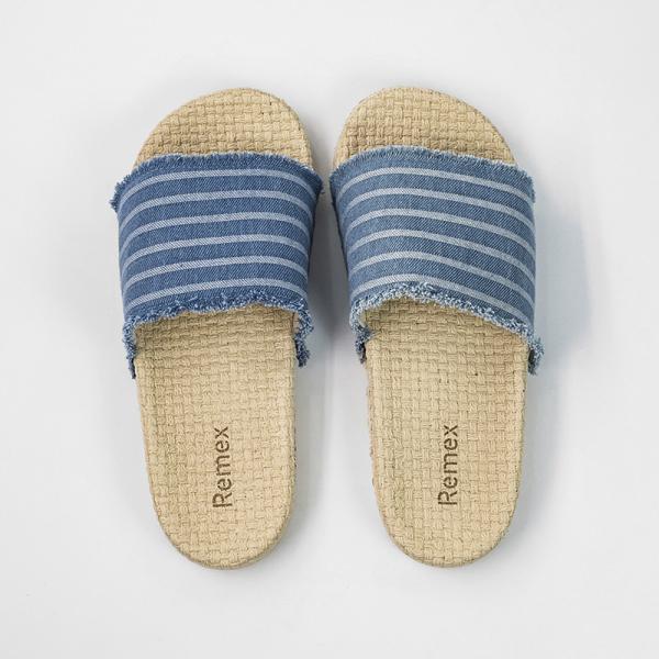 Buy cheap Straw Textured Sole Denim Slide Sandals , 38EU Slip Resistant Sandals Womens from wholesalers
