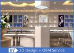Wooden Glass Retail Store Jewelry Display Cases With Lights / Shop Display