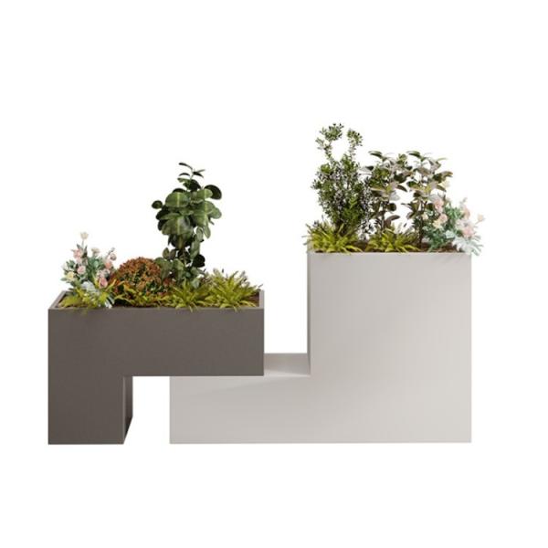 Buy cheap European style square stackable planter white metal flower pot from wholesalers