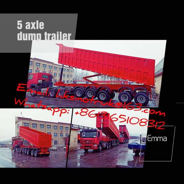 Buy cheap 45m3 bulk heavy duty tipper trailer , 5 axle dumper trailer with 13R22.5 Tyre, Sinomicc brand semi dump trailer from wholesalers