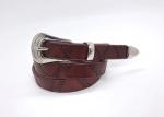 Skinny Snakeskin Embossed 3/4" Women's Fashion Leather Belts