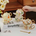 Single Teapot And Cup Set Porcelain Individual Tea Set With Wedding Gift Cup And