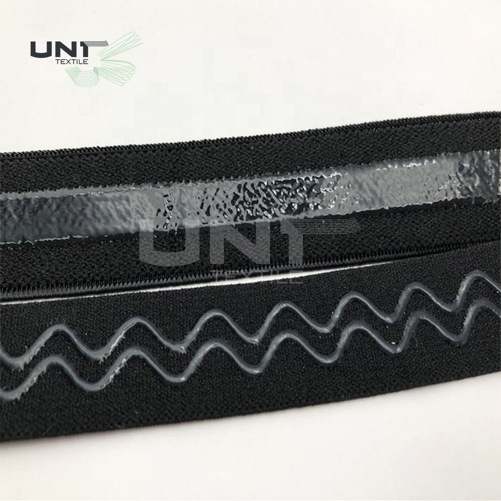 Anti Slip Silicone Gripper Elastic Tape For Bra Strip With Logo Printing