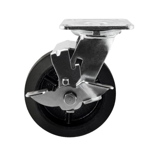 Buy cheap 150x50mm Black Rubber Wheel Swivel Lock Heavy Duty Cast Iron Core Rubber Trolley Caster Wheels from wholesalers