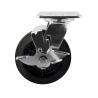 Buy cheap 200x50mm 550LBS Soft Top Plate Swivel Black Iron Rubber Trolley Wheels Heavy Duty Double Brake from wholesalers