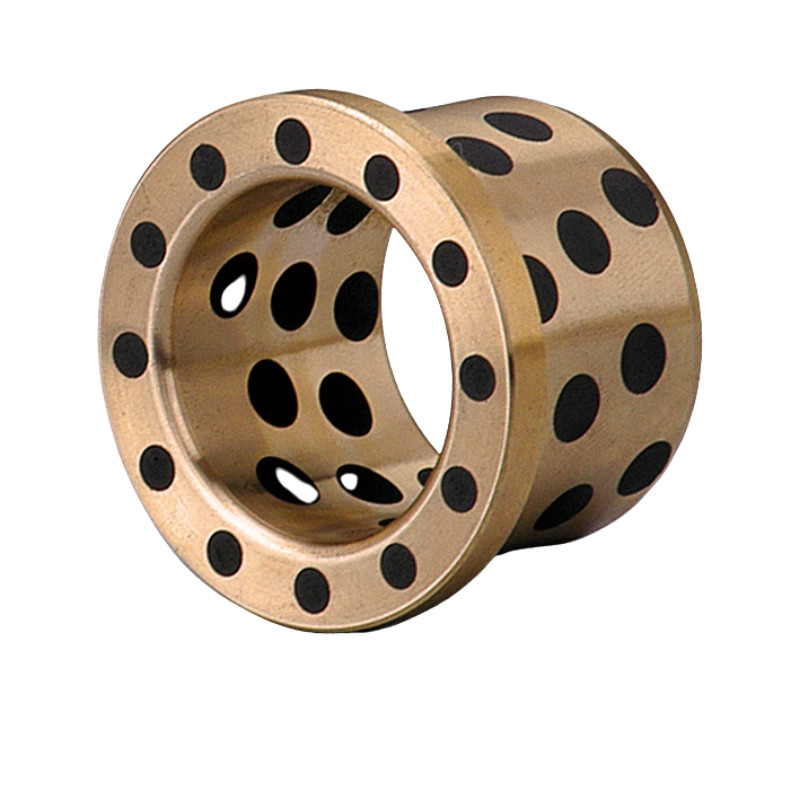 JFB SL2 Graphite Plugged Flanged Bronze Bushing Self-Lubricating Bronze Slide Bearing with Copper Nickel Aluminium Alloy and Graphite Inset
