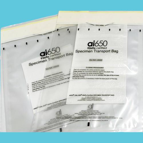 95kpa Clear Biohazard Specimen Bags With Absorbent Pad Zipper Top Sealing
