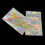 Hot stamp print holographic mylar bag smell proof Poly Bags for Cosmetics