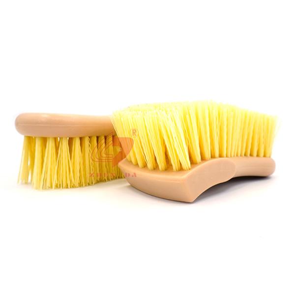 Buy cheap Yellow Natural Car Leather Cleaning Brush 15.5cm Plastic Handle from wholesalers