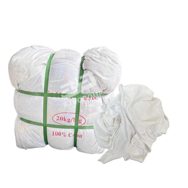 Quality Industrial Cleaning Wiper Rags White Cotton T Shirt Rags Textile Waste Wiping Rags for sale