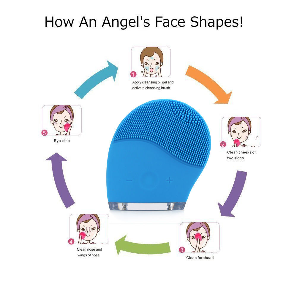 Sonic Rechargeable Facial Cleansing Brush Makeup Remove Cleanser