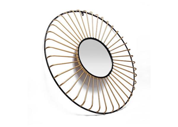 Buy cheap Simplify Black And Gold Round Mirrored Metal Wall Art For Outdoor Indoor Decor from wholesalers