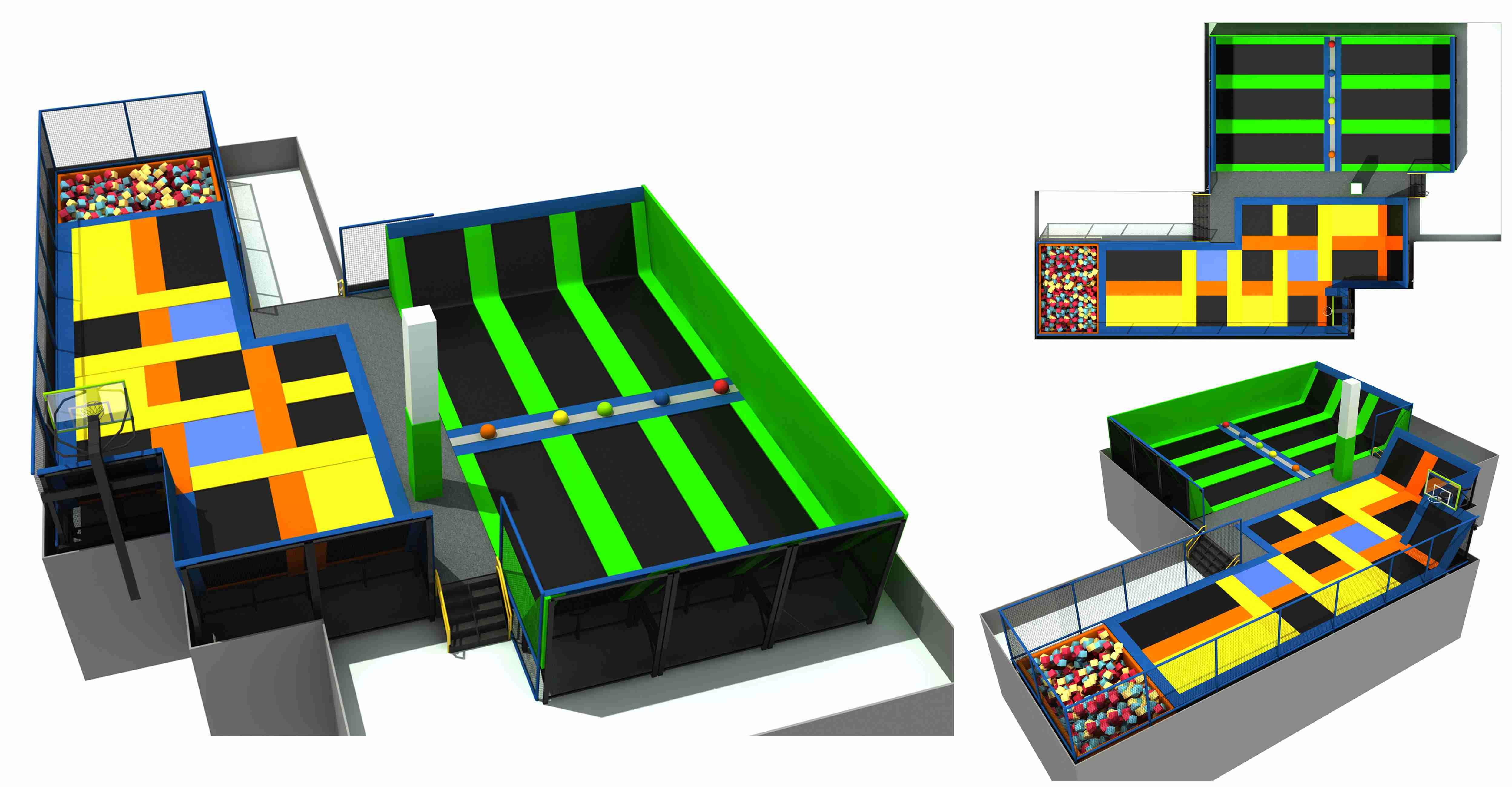 322M2 Amusement Park Large Trampolines for Sale Large Trampoline Big Square Trampoline