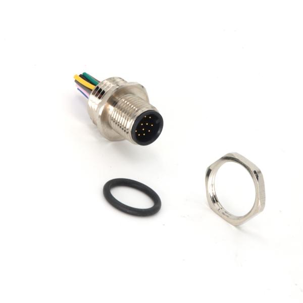 Buy cheap M12 Panel Mount Connectors Male Rear Mounting PCB IP67 IEC 61076-2-101 PIN12 from wholesalers