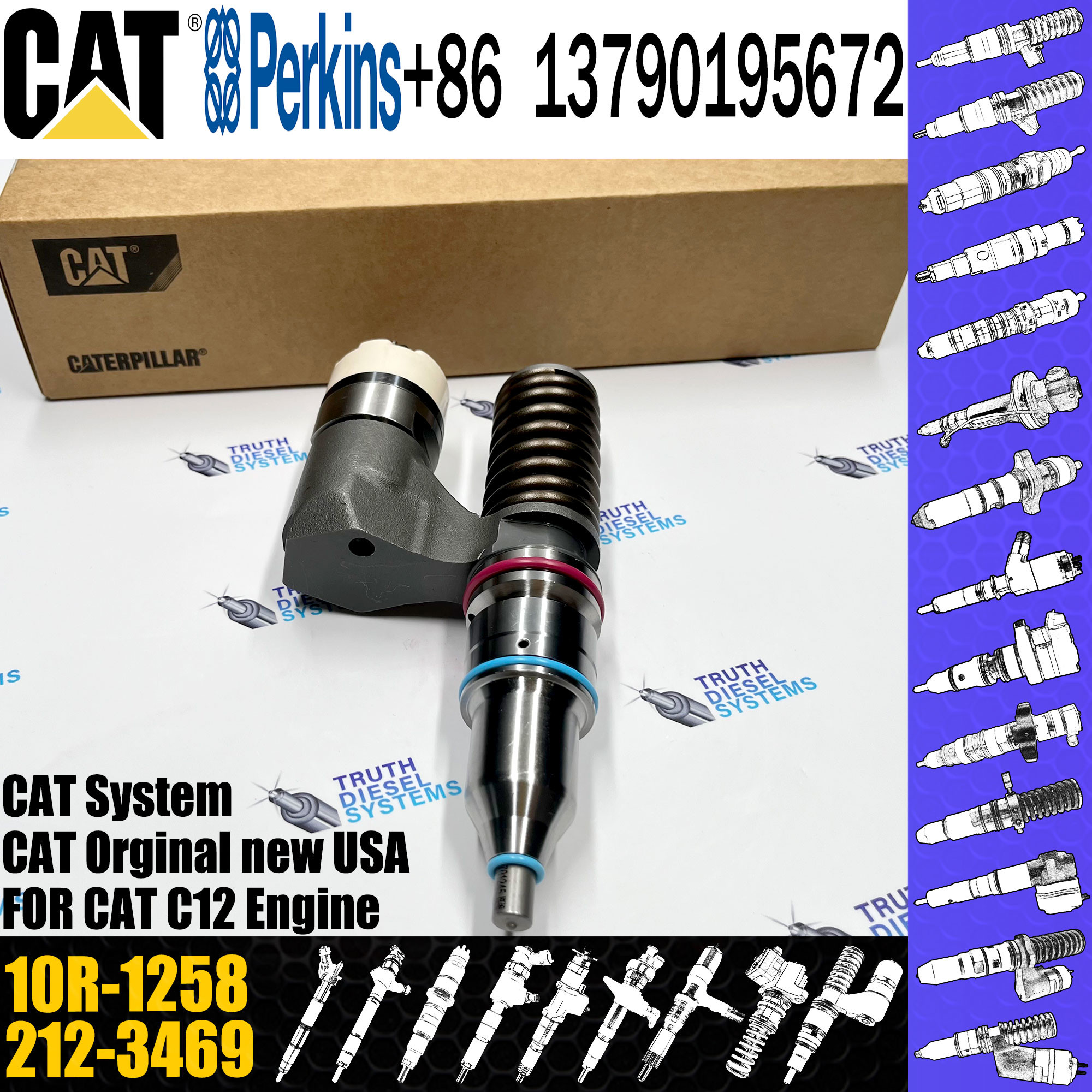 Fuel Injector Assembly 203-7685 212-3467 212-3468 350-7555 317-5278 161-1785 10R-0967 10R-1259 10R-1258