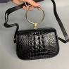 Buy cheap Genuine Alligator Leather Round Handle Female Small Handbag Lady Saddle Purse Exotic Crocodile Skin Women Shoulder Bag from wholesalers