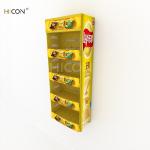 Custom 4-Tiers Yellow Metal Food Display Rack Design for Sale