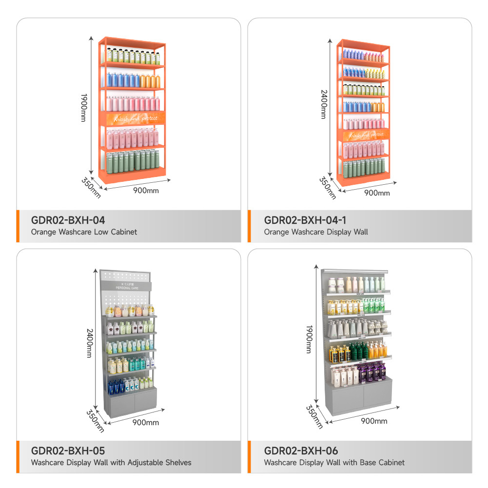 Cosmetic Display Showcase Grey Wooden Simple Counter With Light Box For Visual Merchandising Shop Decoration And Customized Shop Display