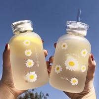 Buy cheap 480ml Milk Juice Cute Water Bottle With Scale Portable Transparent product