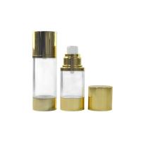 Buy cheap Shiny Gold Airless Pump Bottles Serum Cosmetic Bottle Multiple Size Travel product