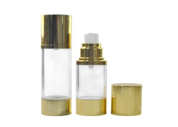 Buy cheap Shiny Gold Airless Pump Bottles Serum Cosmetic Bottle Multiple Size Travel Bottle from wholesalers