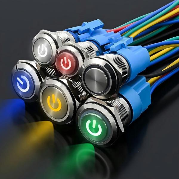 19mm Metal annular Push Button Switch 3v 12V 24V 110V 220V LED Lamp Illumination
