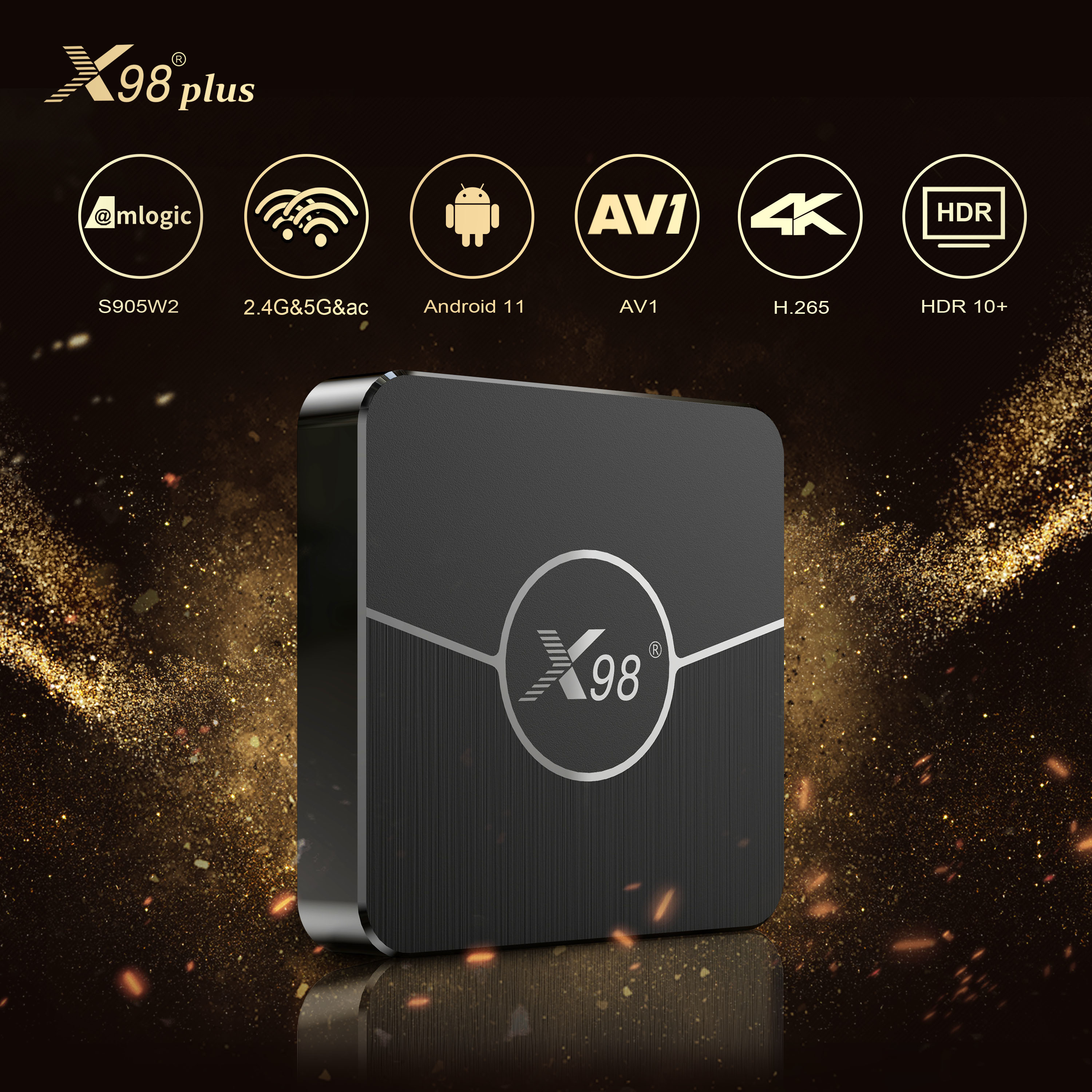 X98 Plus IPTV Set Top Box 4K Android 11 WiFi 2GB 16GB S905w2