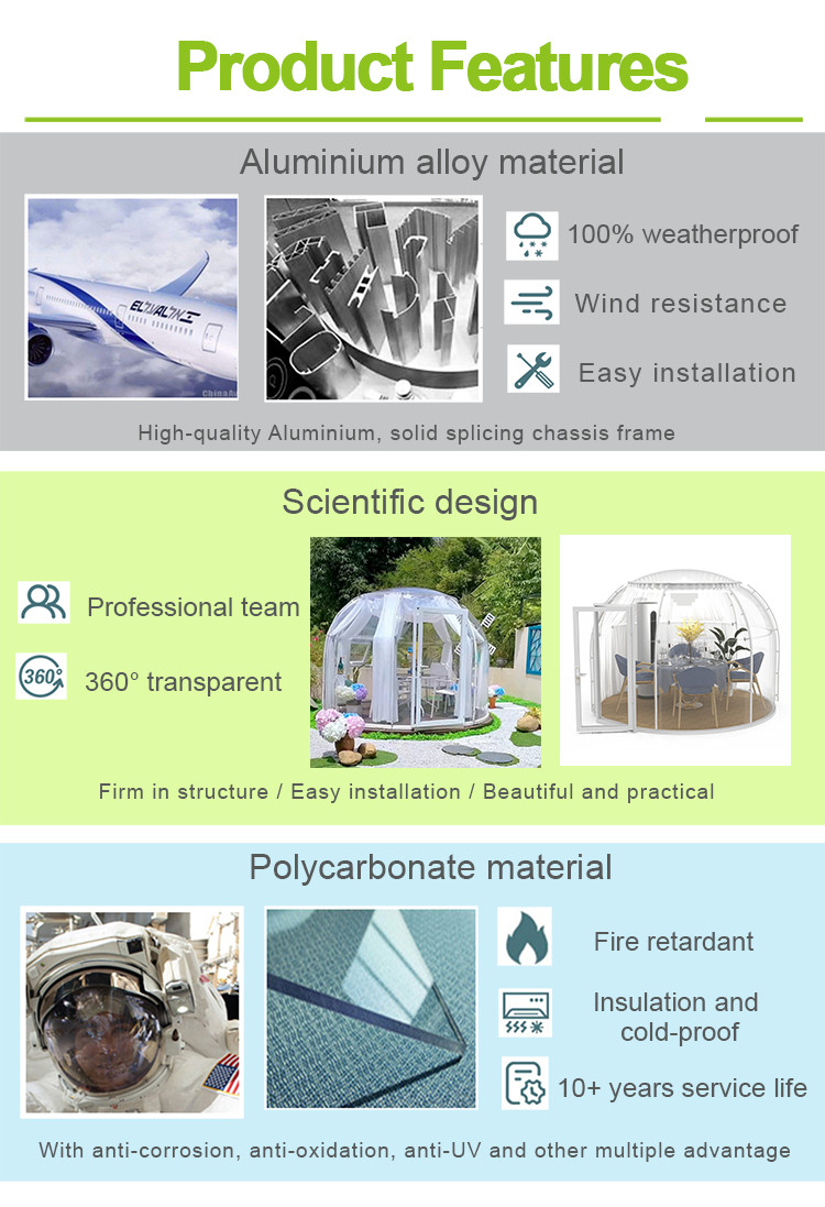 Eco Friendly Transparent Bubble House Weather Resistance Camping Bubble Dome