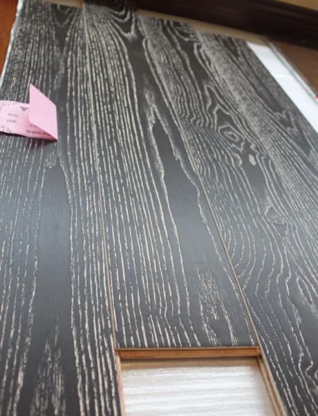Buy cheap China Ash engineered wood flooring, white washed and black stained from wholesalers