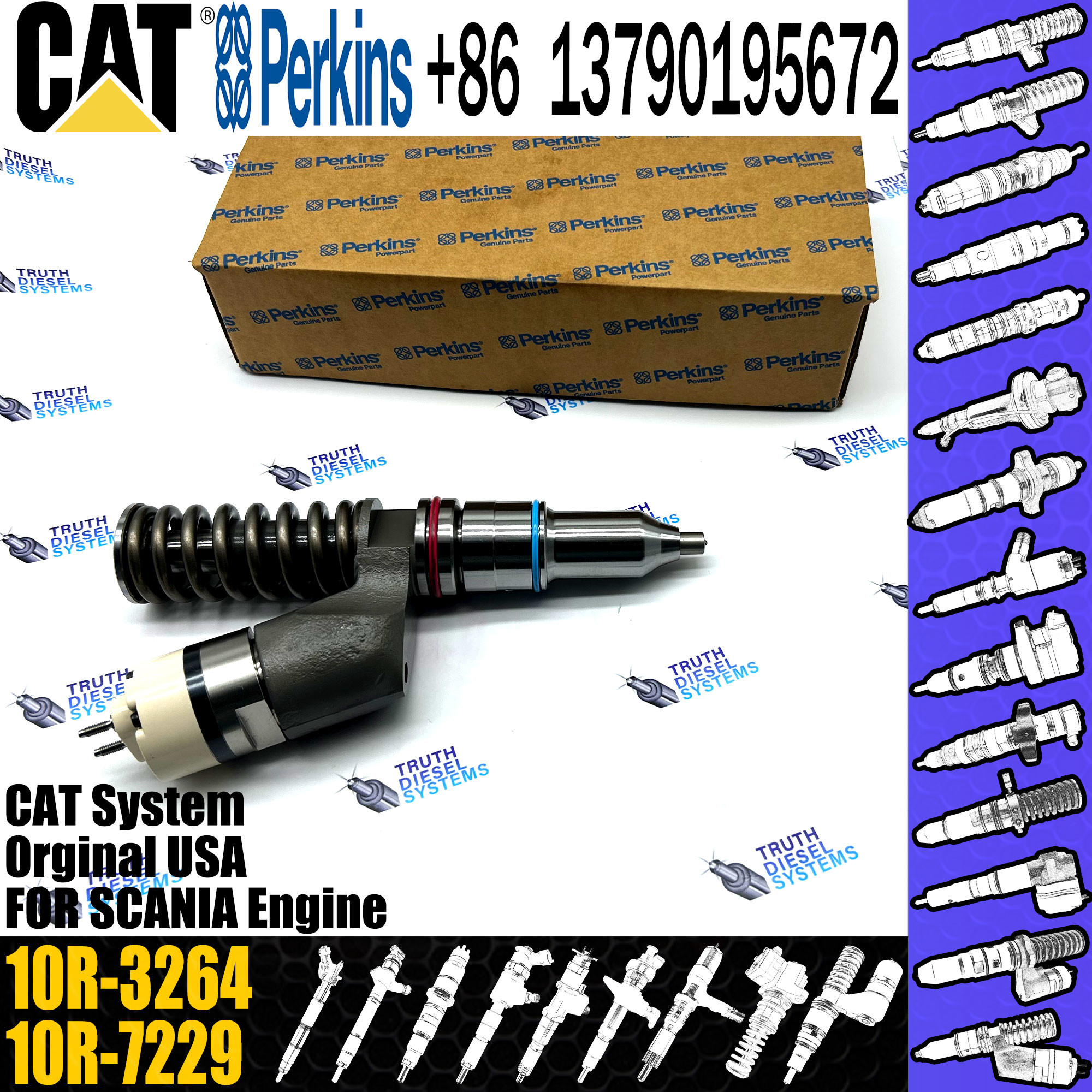 CAT Diesel Common Rail Fuel Injector 2530615 253-0615 10R3264 10R-3264 for Caterpillar Engine