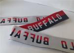 Buy cheap Printed Elastic Ribbon Red And Blue Base White Words Garment Decoration Various Patterns from wholesalers