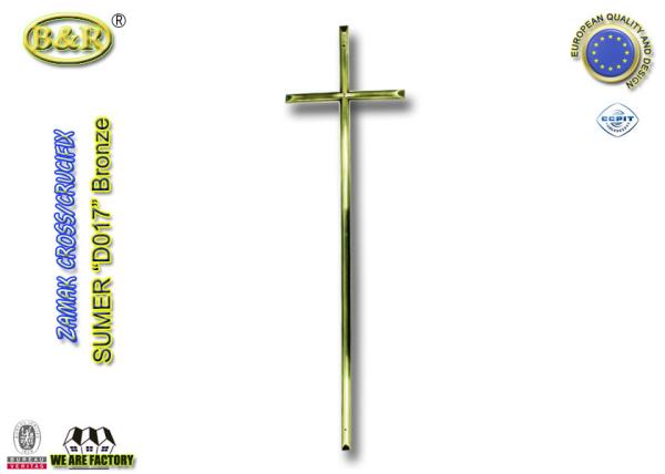 Quality Antique brass gold color zamak crucifix cross , coffin fittings D017 metal coffin lid decoration size: 57 x 16.5 cm for sale