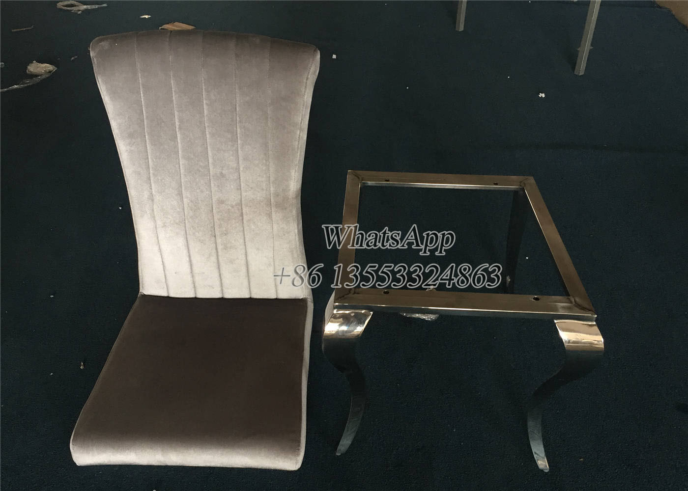 Grey Stainless Steel Dining Chair in Furniture Manufacturer (YS-6)