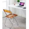 Buy cheap Metal Steel Frame Clear Acrylic Folding Chairs for Wedding Banquet Restaurant Garden from wholesalers
