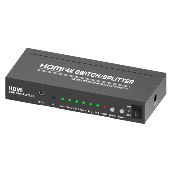 Buy cheap 3840x2160 340Mhz 10.2Gbps 2x4 HDMI 4K Splitter from wholesalers