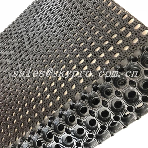Buy cheap Waterproof Anti - Fatigue Anti - Skid Black Round Hole Rubber Flooring Mat 40x60cm 45x75cm from wholesalers