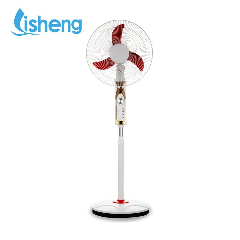 Solar Rechargeable Emergency DC Fans 12V 16 Inch With Timer