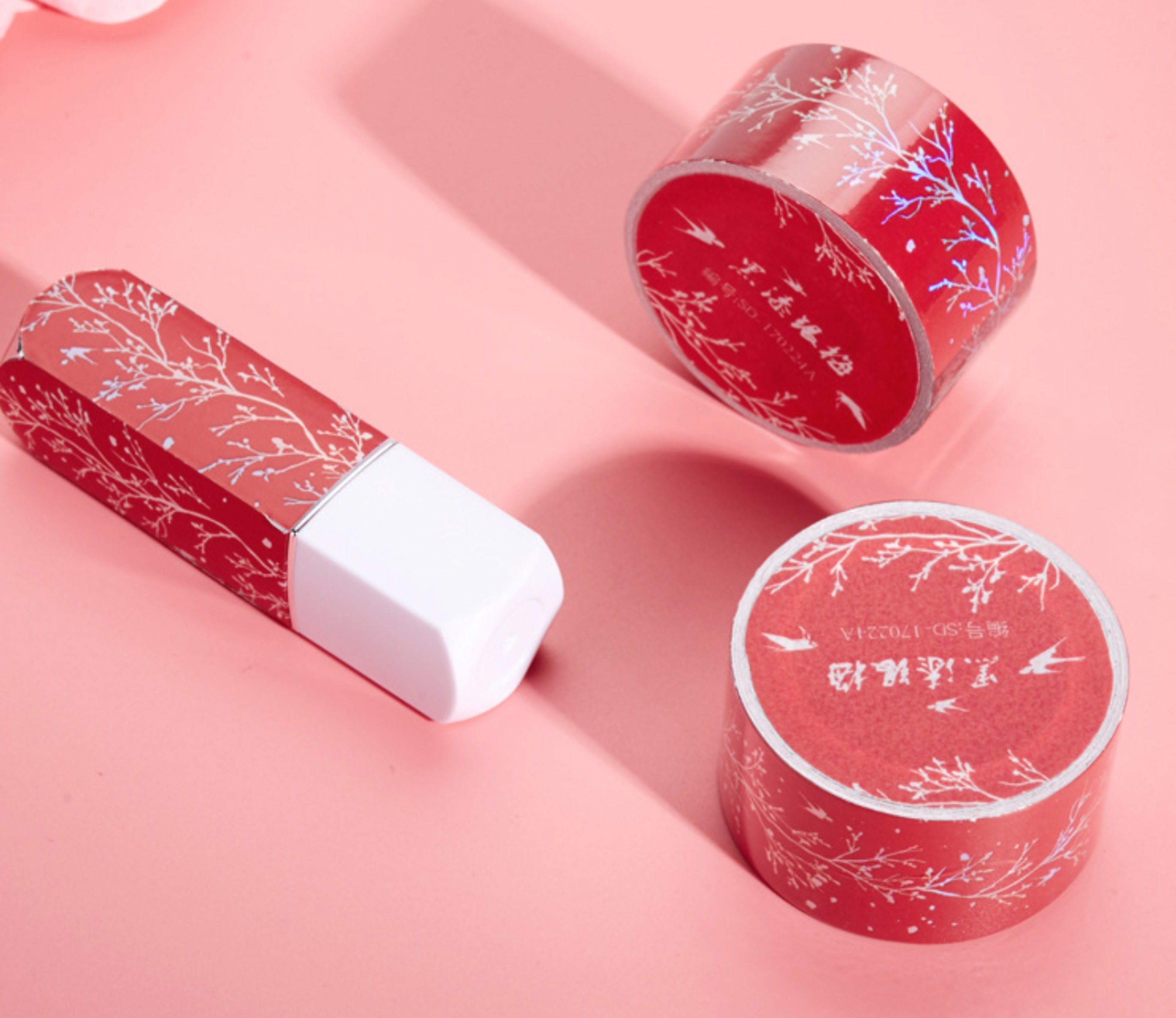 Customize Printing Waterproof Vintage Floral Custom Printed Washi Tape for Lipstick DIY Decoration