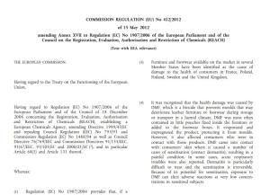 Wholesale ISO/TS 16186，Regulation (EU) No 412/2012 amending Entry 61 of Annex XVII of REACH Regulation (EC) No 1907/2006 from china suppliers