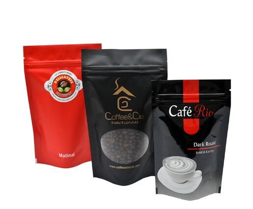 Customize Printing Food Grade Moisture Proof Coffee Plastic Packing Bag With Tear Notch