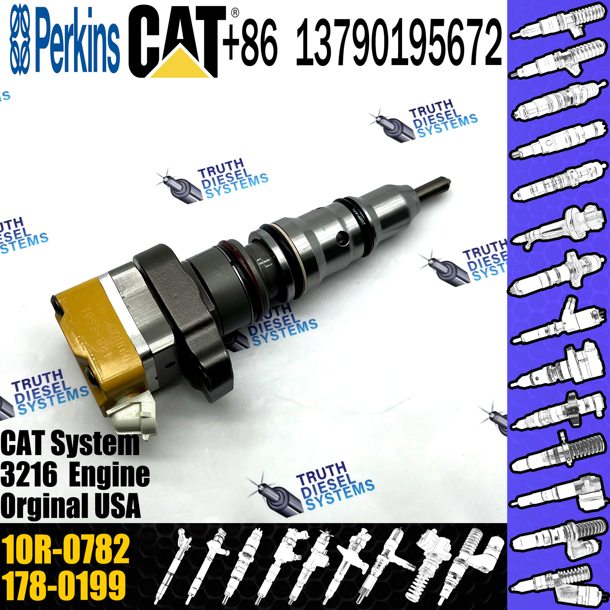Cat 3126B 3126E engine fuel injector 178-0199 1780199 10R-9237 10R9237 10r0782 10R-0782 for Caterpillar Parts