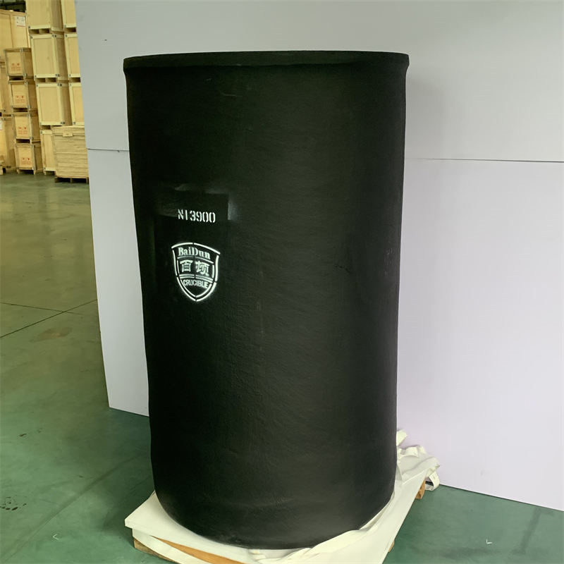 Advanced Material Carborundum Graphite Crucible For Induction Furnace Straight Cylindrical Crucible